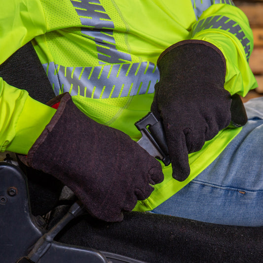 Guantes de jersey, algodón, peso pesado, forro polar, No. 1600