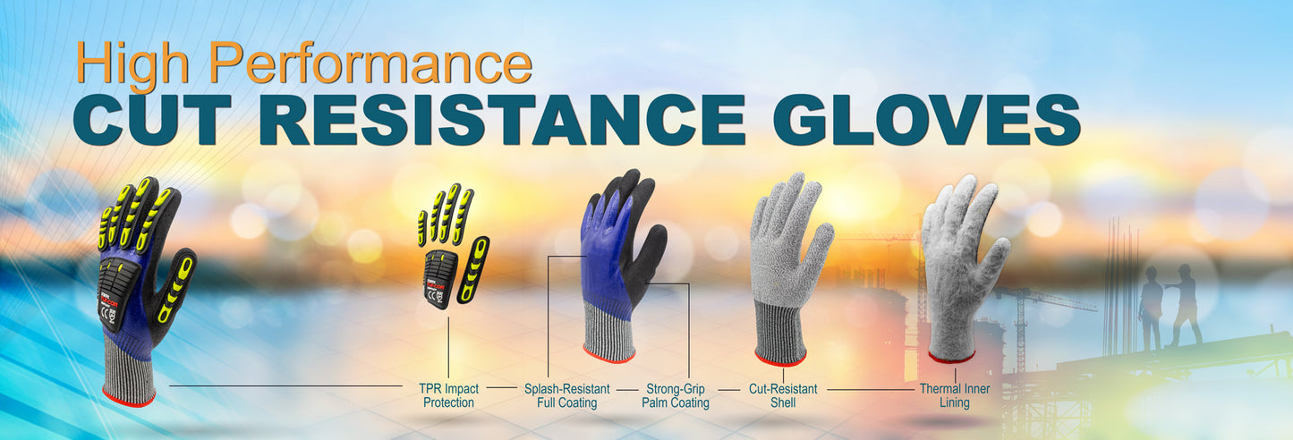 Guantes para actividad de alto impacto TUF-COR ICE™, HPPE, A4, No. 3727TPR