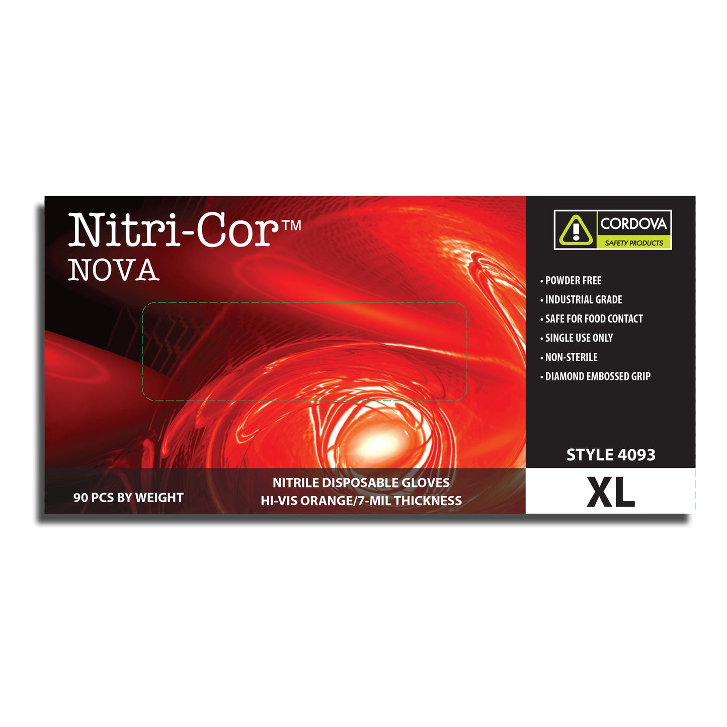 Guantes desechables de nitrilo, Nitri-Cor® Z-Tread, naranja, No. 4093