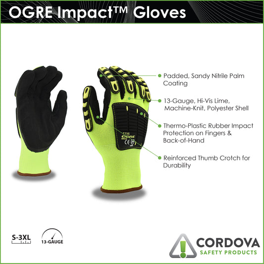 Guantes para actividad de alto impacto OGRE® Impact, Sandy Nitrilo, Industrial, No. 7735