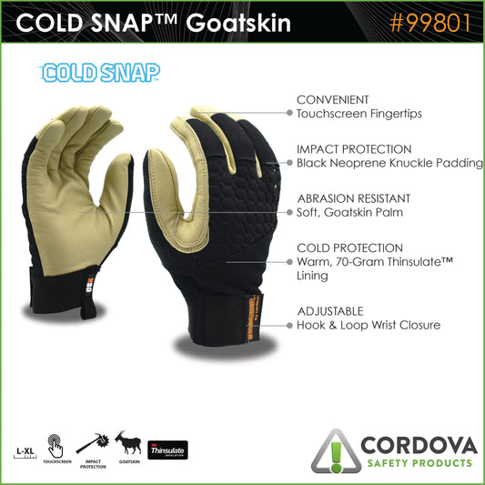 Guantes para actividad de alto impacto COLD SNAP™, piel de cabra No. 99801