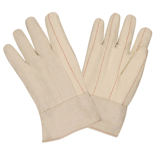 Guantes de lona de algodón, banda superior, doble palma, siesta No. 2400