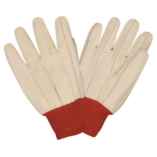 Guantes de lona de algodón, muñeca tejida, doble palma, siesta No. 24101