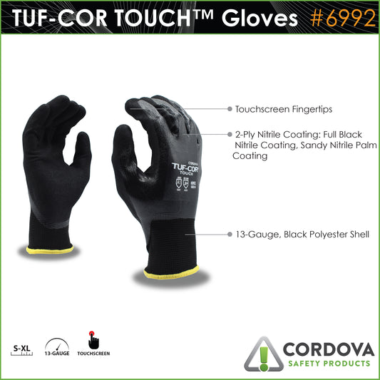 Guantes Tuf-Cor Touch™, Nitrilo, A1 No. 6992