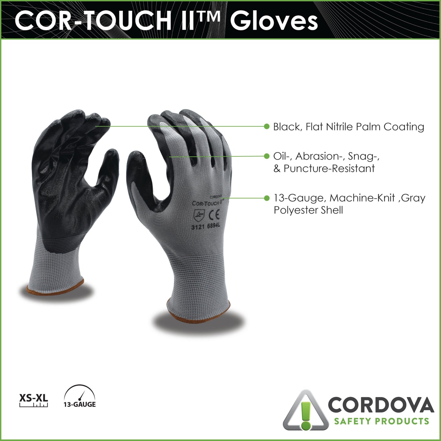 Guantes COR-TOUCH II™, Nitrilo No. 6894