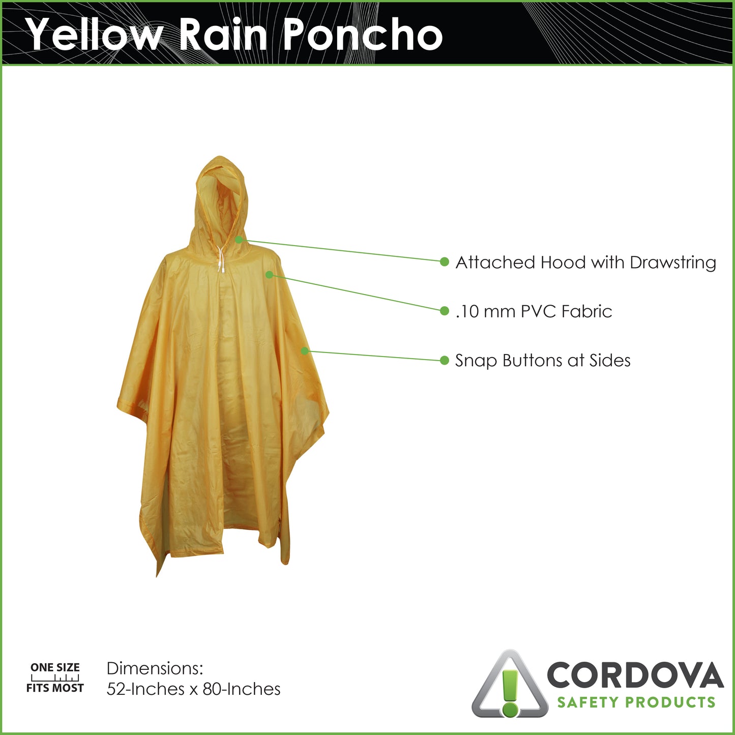 Poncho de lluvia, amarillo  No. RP10Y